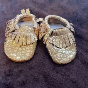 Gold Baby Moccasins